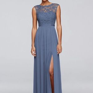 David’s Bridal size 20 Plus Long Bridesmaid Dress with Lace Bodice